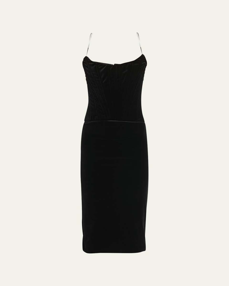 Strapless Velvet Corset Dress